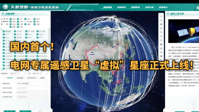 国内首个！电网专属遥感卫星“虚拟”星座正式上线！